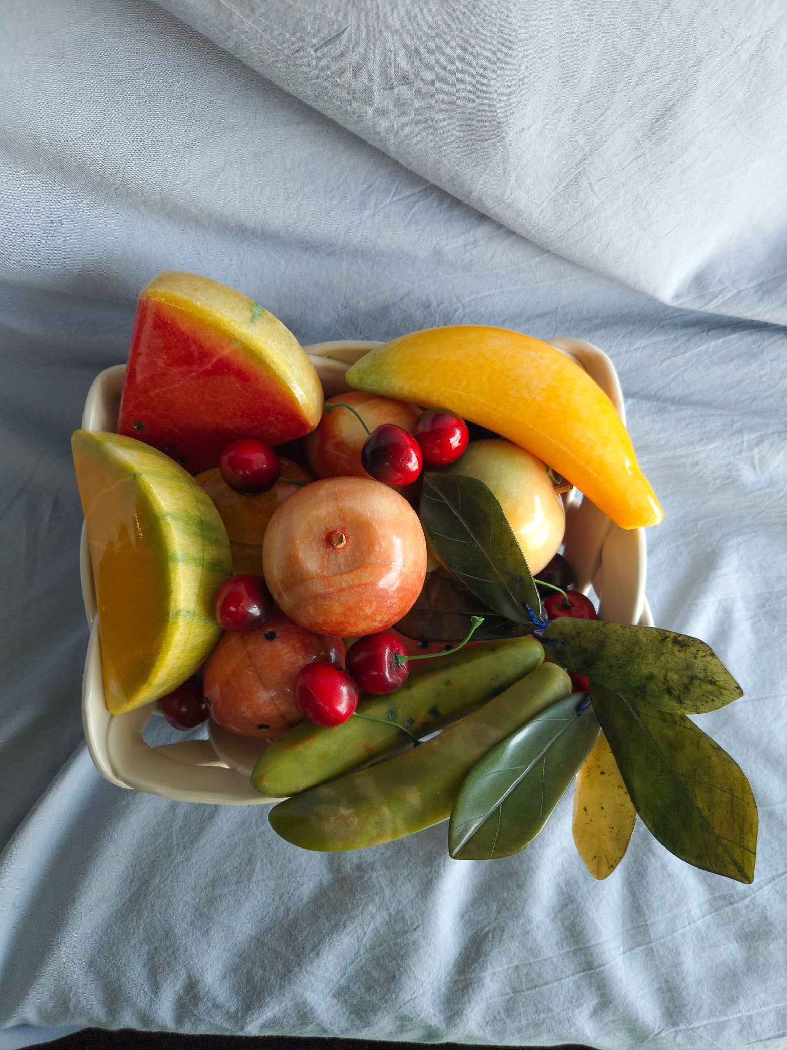 Vintage Italian Alabaster Stone Fruits