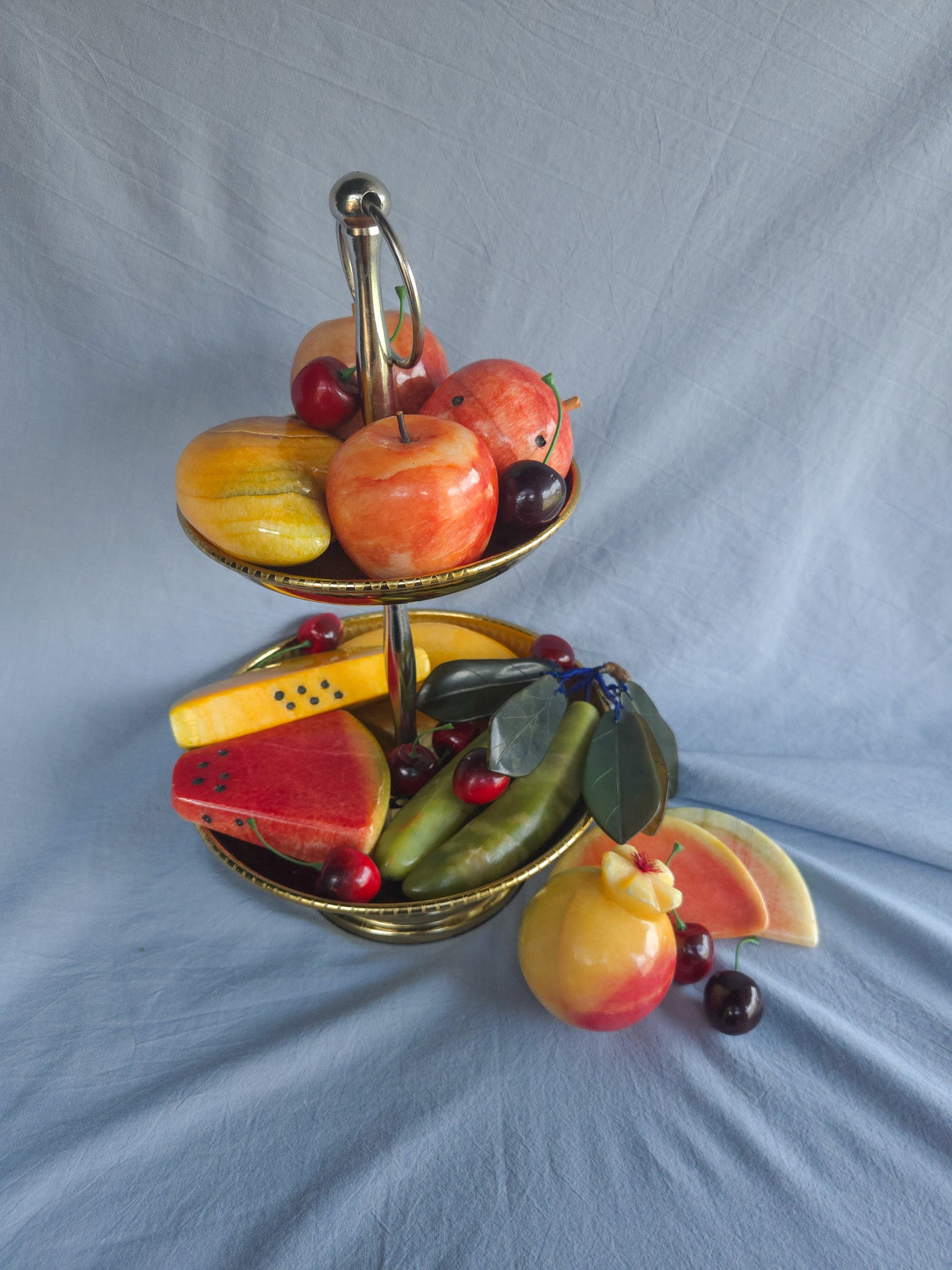 Vintage Italian Alabaster Stone Fruits