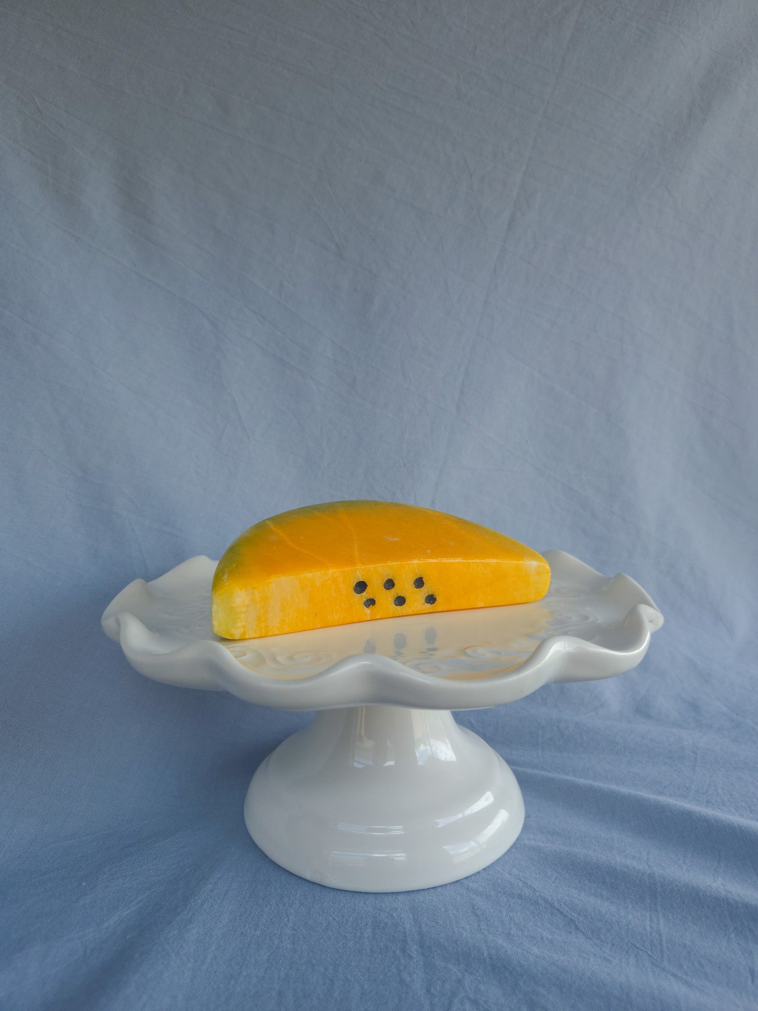 Yellow Watermelon Slice Italian Alabaster Stone Fruit