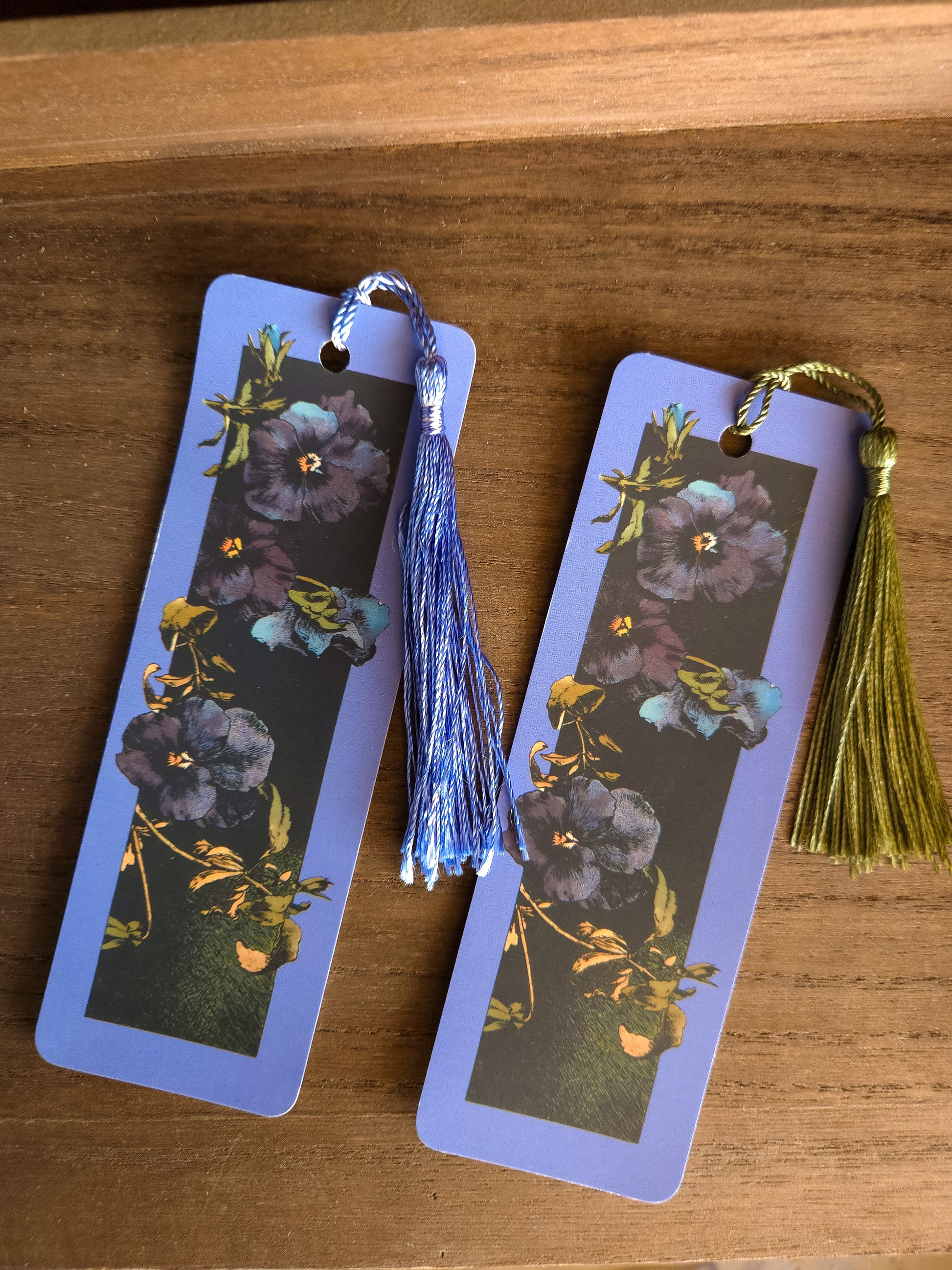 Midnight Pansy Bookmark
