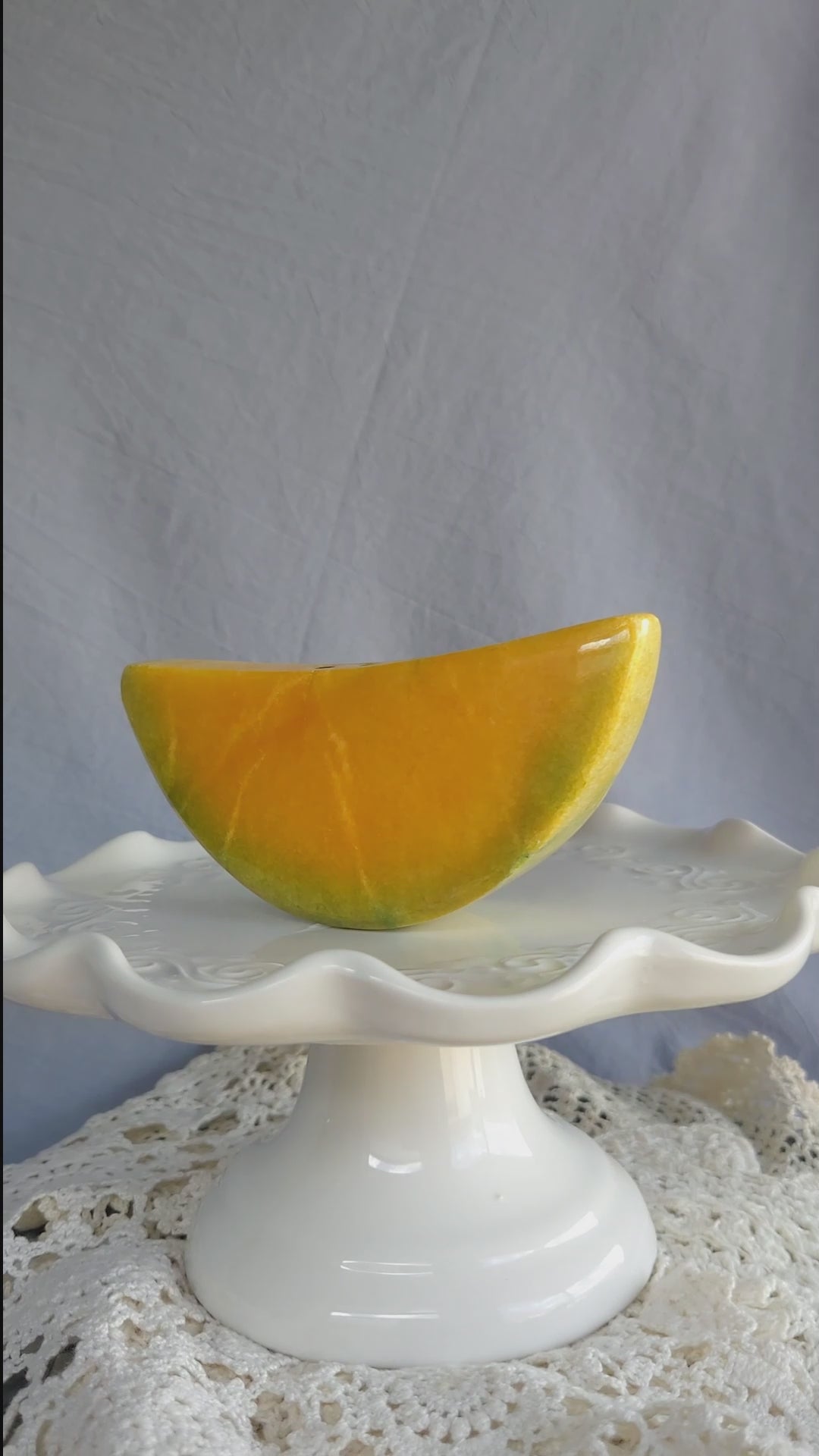 Yellow Watermelon Slice Italian Alabaster Stone Fruit
