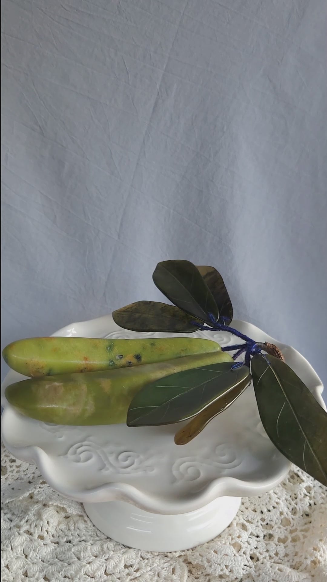 Banana With Jade Leaves Italian Alabaster Stone Fruit